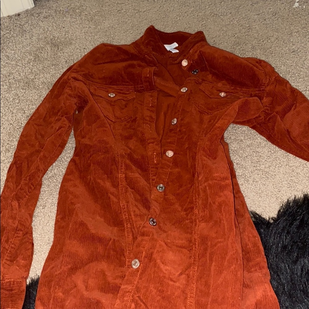 Burnt orange jean dress